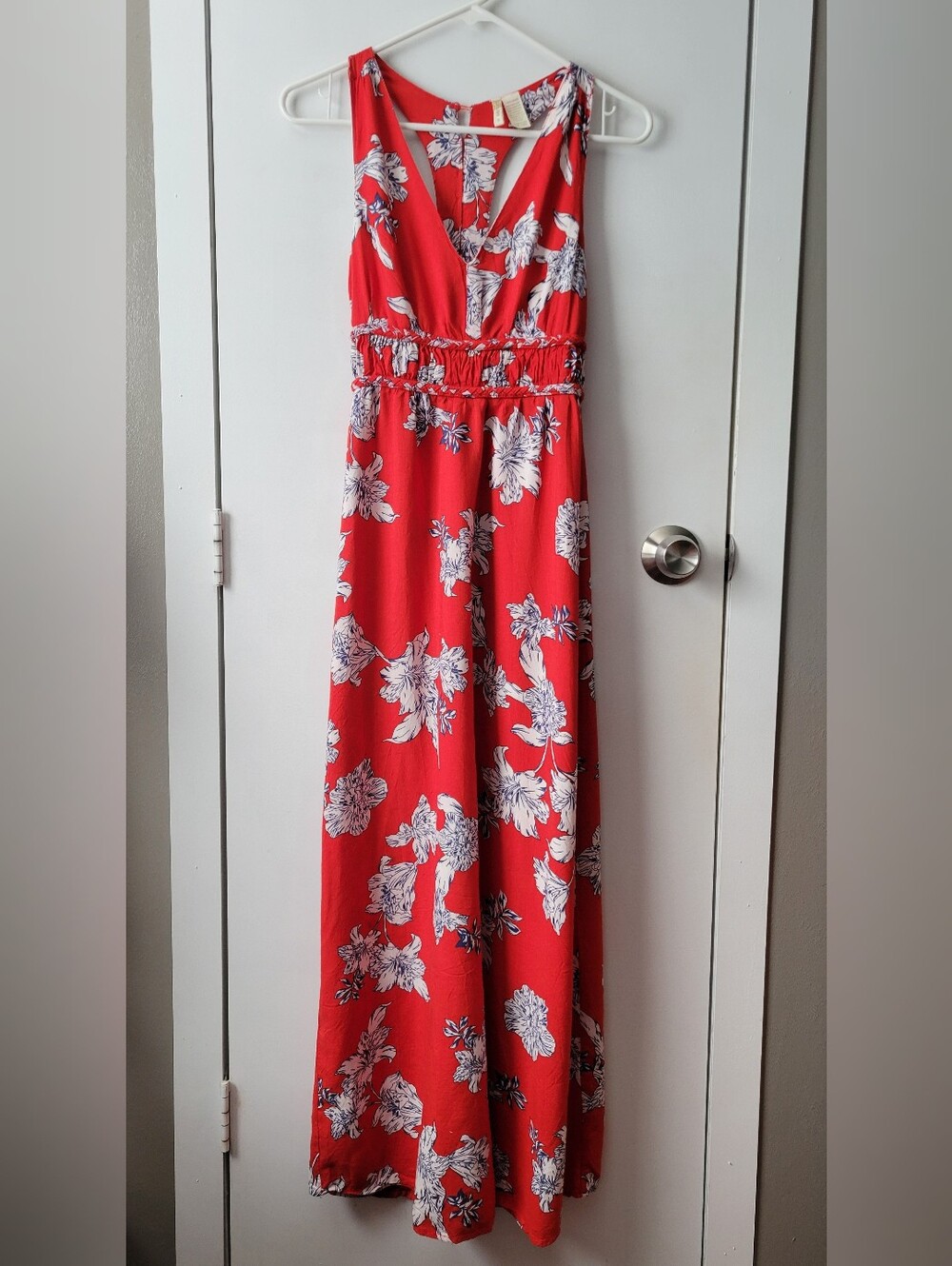 Japna Red Floral Maxi Dress